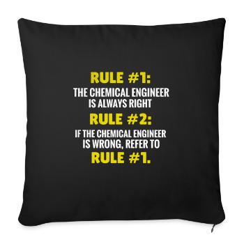Ingénieur chimique Chemical Engineer Idée cadeau - Housse de coussin décorative 45 x 45 cm - noir - Devant