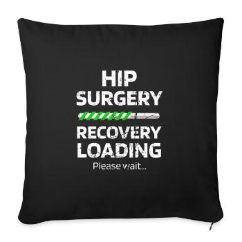 Chirurgie de la hanche Cadeau de rétablissement Hanches artificielles - Housse de coussin décorative 45 x 45 cm - noir - Devant