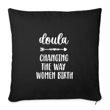 Doula sage-femme obstétricien obstétricien Doula - Housse de coussin décorative 45 x 45 cm - noir - Devant