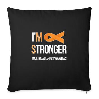 Sclérose en plaques MS Combattants Du Monde MS Day Sclérose - Housse de coussin décorative 45 x 45 cm - noir - Devant
