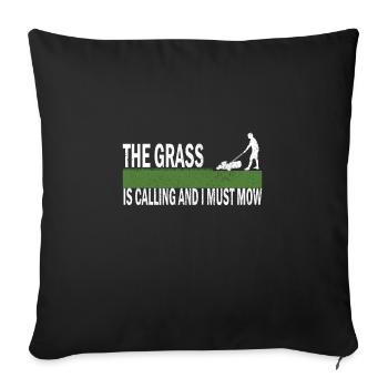 Lawn mowing Gardening Lawn mower Lawn care - Sofa pillowcase 17,3'' x 17,3'' (45 x 45 cm) - black - Front