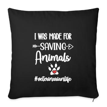 Veterinarian Veterinarian Veterinarian Veterinarian Physician - Sofa pillowcase 17,3'' x 17,3'' (45 x 45 cm) - black - Front