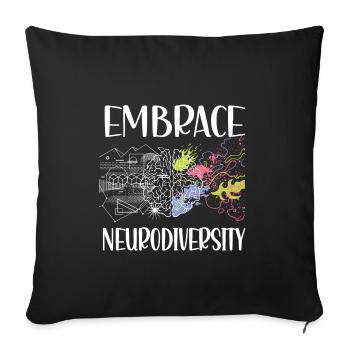 Neurodiversität Autismus ADHS Neurodiversity ASD - Sofakissenbezug 45 x 45 cm - Schwarz - Vorne