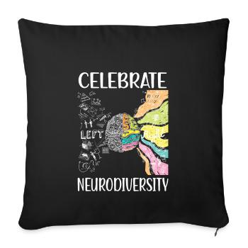 Neurodiversität Autismus ADHS Neurodiversity ASD - Sofakissenbezug 45 x 45 cm - Schwarz - Vorne
