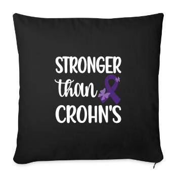 La maladie de Crohn Combattants La conscience de la maladie de Crohn - Housse de coussin décorative 45 x 45 cm - noir - Devant