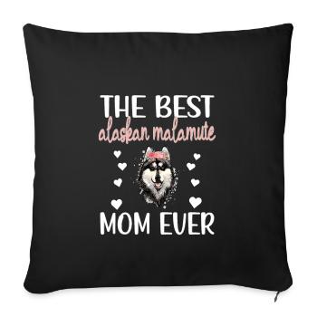 Alaskan Malamute Mama Alaskan Malamute Owner - Sofa pillowcase 17,3'' x 17,3'' (45 x 45 cm) - black - Front