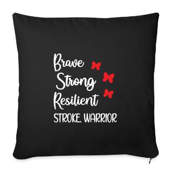 AVC Combattants Rééducation Accident vasculaire survivant - Housse de coussin décorative 45 x 45 cm - noir - Devant