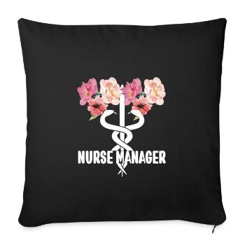 Head nurse gift nurse manager - Sofa pillowcase 17,3'' x 17,3'' (45 x 45 cm) - black - Front