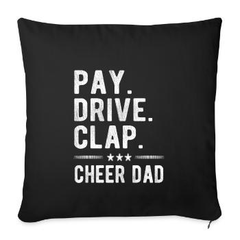 Pom-pom girl papa pom-pom girl Père Cheer Papa - Housse de coussin décorative 45 x 45 cm - noir - Devant