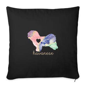 Havanese lover dog owner Havanese Mama - Sofa pillowcase 17,3'' x 17,3'' (45 x 45 cm) - black - Front