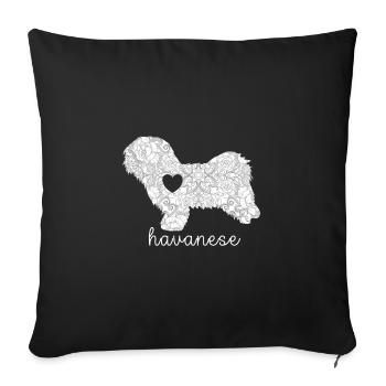 Havanese lover dog owner Havanese Mama - Sofa pillowcase 17,3'' x 17,3'' (45 x 45 cm) - black - Front