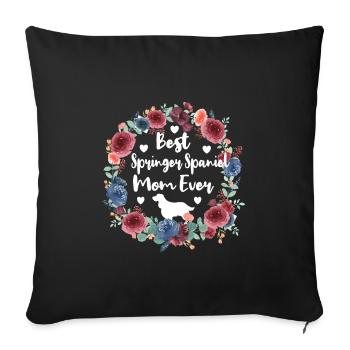 Deutsch Springer Spaniel Mama Dog Owner - Sofa pillowcase 17,3'' x 17,3'' (45 x 45 cm) - black - Front