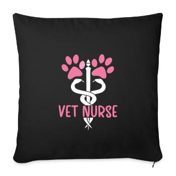 Veterinary Nurse Tierarzthelfer Veterinärassistent - Sofakissenbezug 45 x 45 cm - Schwarz - Vorne