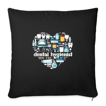 Dental hygienists Dental hygienists Oral hygiene - Sofa pillowcase 17,3'' x 17,3'' (45 x 45 cm) - black - Front
