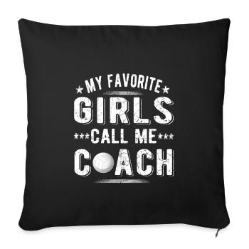 Volleyball Coach Volleyball Coach Volleyball Club - Sofa pillowcase 17,3'' x 17,3'' (45 x 45 cm) - black - Front