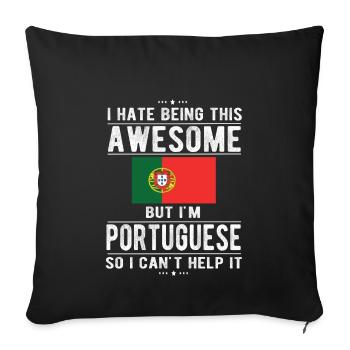 Portuguese Portugal Flag Portuguese origin - Sofa pillowcase 17,3'' x 17,3'' (45 x 45 cm) - black - Front