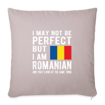 Fier drapeau roumain roumain d'origine roumaine - Housse de coussin décorative 45 x 45 cm - taupe clair - Devant