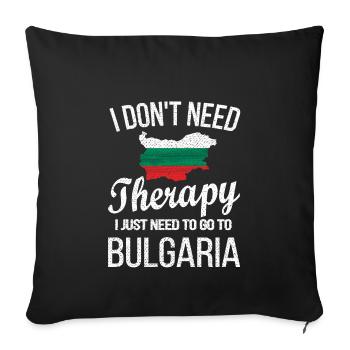 Bulgarie Bulgarie Origine Drapeau bulgare - Housse de coussin décorative 45 x 45 cm - noir - Devant