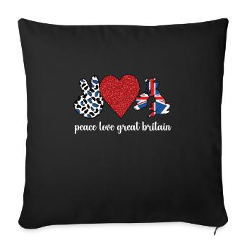 Drapeau britannique de la Grande-Bretagne Racines britanniques - Housse de coussin décorative 45 x 45 cm - noir - Devant