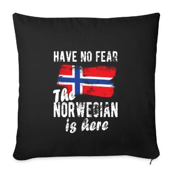 Norvège norvégienne Origine Drapeau norvégien - Housse de coussin décorative 45 x 45 cm - noir - Devant