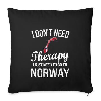 Norvégien Norvège origine drapeau norvégien - Housse de coussin décorative 45 x 45 cm - noir - Devant