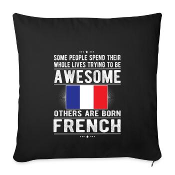 French France Flag French origin - Sofa pillowcase 17,3'' x 17,3'' (45 x 45 cm) - black - Front