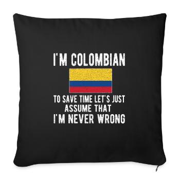 Colombia Colombia Colombian flag - Sofa pillowcase 17,3'' x 17,3'' (45 x 45 cm) - black - Front