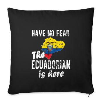 Équateur Équateur Drapeau équatorien - Housse de coussin décorative 45 x 45 cm - noir - Devant