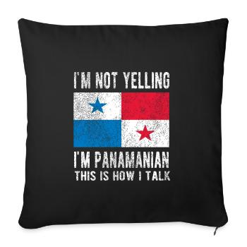 Panama Panama Origine Drapeau panaméen - Housse de coussin décorative 45 x 45 cm - noir - Devant