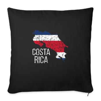 Costa Rica Costa Ricans Costa Rica Roots - Sofa pillowcase 17,3'' x 17,3'' (45 x 45 cm) - black - Front