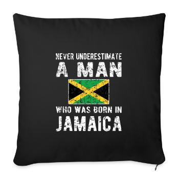 Fier drapeau jamaïcain jamaïcain - Housse de coussin décorative 45 x 45 cm - noir - Devant