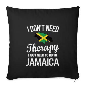 Fier drapeau jamaïcain jamaïcain - Housse de coussin décorative 45 x 45 cm - noir - Devant