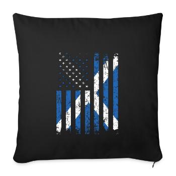 Half Scots Half American USA Scotland Flag - Sofa pillowcase 17,3'' x 17,3'' (45 x 45 cm) - black - Front