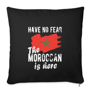 Maroc Maroc Origine drapeau marocain - Housse de coussin décorative 45 x 45 cm - noir - Devant