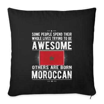 Maroc Maroc Drapeau d’origine marocaine - Housse de coussin décorative 45 x 45 cm - noir - Devant