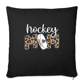 Stolze Eishockey Mama Von Eishockeyspieler Mutter - Sofakissenbezug 45 x 45 cm - Schwarz - Vorne