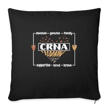 CRNA Anesthésie Infirmière Anesthésie - Housse de coussin décorative 45 x 45 cm - noir - Devant