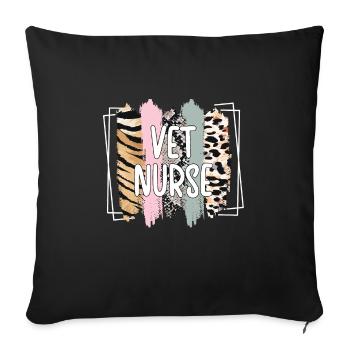 Vet Nurse Veterinarian-Nurse Veterinary Assistant - Sofa pillowcase 17,3'' x 17,3'' (45 x 45 cm) - black - Front