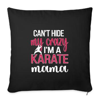 Meilleur cadeau de maman de karaté Fière maman de karaté - Housse de coussin décorative 45 x 45 cm - noir - Devant