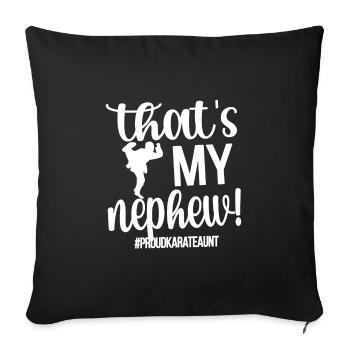 Meilleur cadeau de tante de karaté Tante fière de karaté - Housse de coussin décorative 45 x 45 cm - noir - Devant