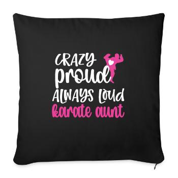 Meilleur cadeau de tante de karaté Tante fière de karaté - Housse de coussin décorative 45 x 45 cm - noir - Devant