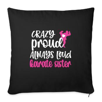 Cadeau de soeur de karaté Meilleur cadeau de soeur de karaté - Housse de coussin décorative 45 x 45 cm - noir - Devant