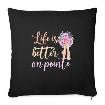 ballet dancer ballerina ballet dance ballerina - Sofa pillowcase 17,3'' x 17,3'' (45 x 45 cm) - black - Front