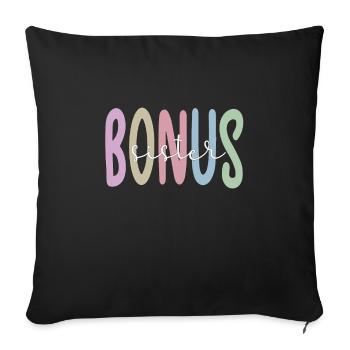 Bonus-Schwester Geschenk Beste Stiefschwester - Sofakissenbezug 45 x 45 cm - Schwarz - Vorne