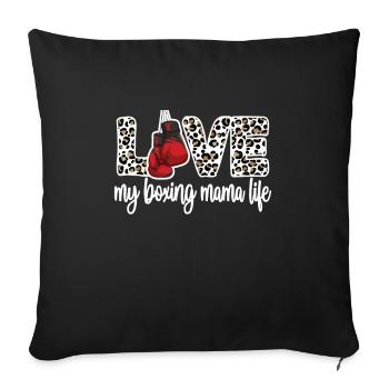 Boxmama Gift Proud Boxing Mother By Boxer Mama - Sofa pillowcase 17,3'' x 17,3'' (45 x 45 cm) - black - Front