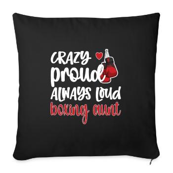 Boxing Aunt Gift Box Aunt By Boxer Proud Aunt - Sofa pillowcase 17,3'' x 17,3'' (45 x 45 cm) - black - Front