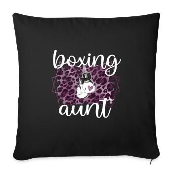 Boxe Tante Fière Boxe Tante Par Boxer Tante Cadeau - Housse de coussin décorative 45 x 45 cm - noir - Devant