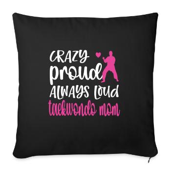 Taekwondo Maman Taekwondo Mère Taekwondo Fighter - Housse de coussin décorative 45 x 45 cm - noir - Devant