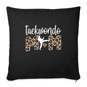 Taekwondo Maman Taekwondo Mère Taekwondo Fighter - Housse de coussin décorative 45 x 45 cm - noir - Devant