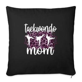 Fière Taekwondo Maman Taekwondo Mère Cadeau - Housse de coussin décorative 45 x 45 cm - noir - Devant